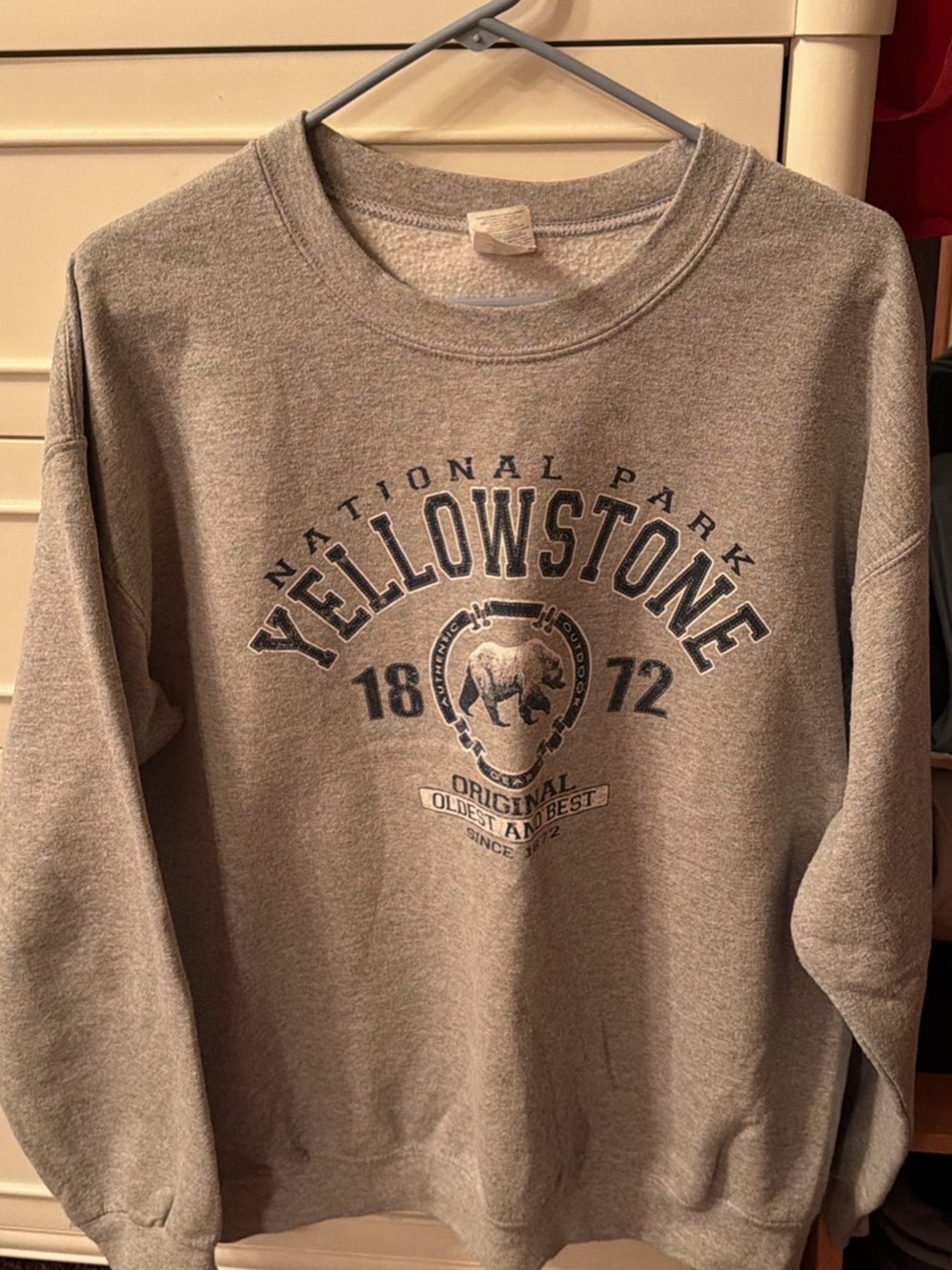 Yellowstone National Park Graphic Crewneck Sweatshirt - Gray